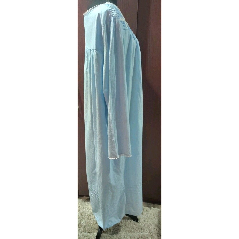 Eileen West Long Sleeve Poetic Blue Print 100% Cotton Lawn Ballet Nightgown XL - Picture 7 of 12